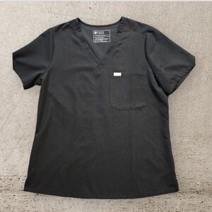 Figs Technical Collection Catarina Black One Pocket Scrub Top Womens Size Large
